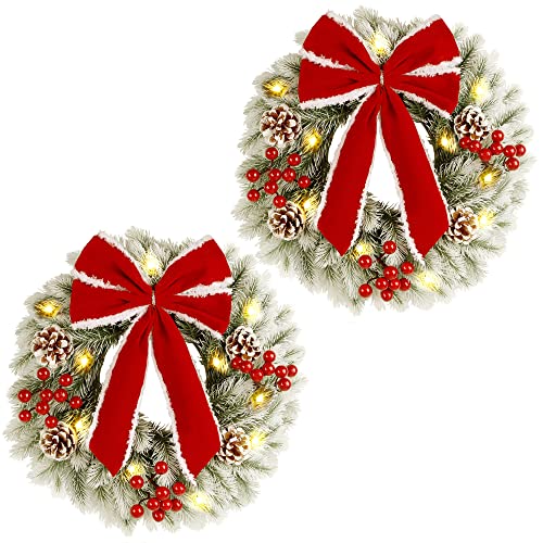 Twinkle Star 2-pack lighted Christmas wreaths