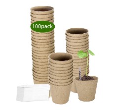 Seedling Tray can Protect The Environment and Reduce The Impact of Transplantation,for Planting Various Plants Joyhoop 60 Pack Seed Starter Tray,Round Biodegradable and Compostable Peat Pots kit 