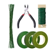 Floral Wire Flower Stem Arrangement Supplies Bouquet Florist Stems Tape  Tools Making Kit Craft Green Paddle Arranging 