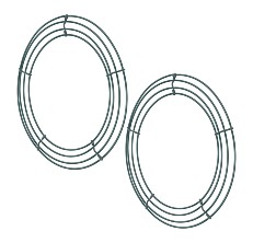 2 Pack 12 Inch Heart-Shaped Wire Wreath Rings Garden Heart Dark Green Metal