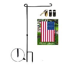 Garsum Garden Flag Stand Banner Flagpole Iron Stand-Holder-Pole Holds Flags up to 12.5 in Width for Outdoor Lawn 