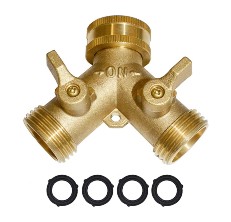 HQMPC Brass Garden Hose with Y Valve