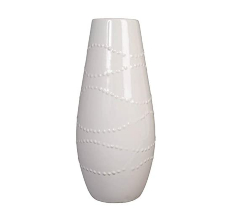 Hosley White Textured Ceramic Vase