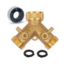 Morvat Heavy Duty Brass Garden Hose Connector Splitter