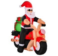 HOMCOM Santa Claus Riding a Motorcycle